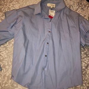 Long sleeve light blue blouse